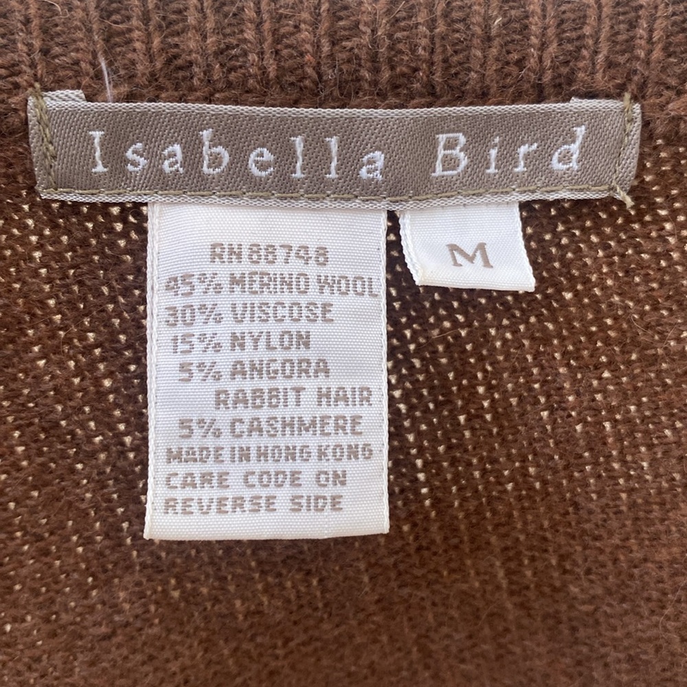 Isabella Bird Ballet Wrap Tie Front Cashmere Cardigan Sweater Brown Size Medium - Picture 11 of 13